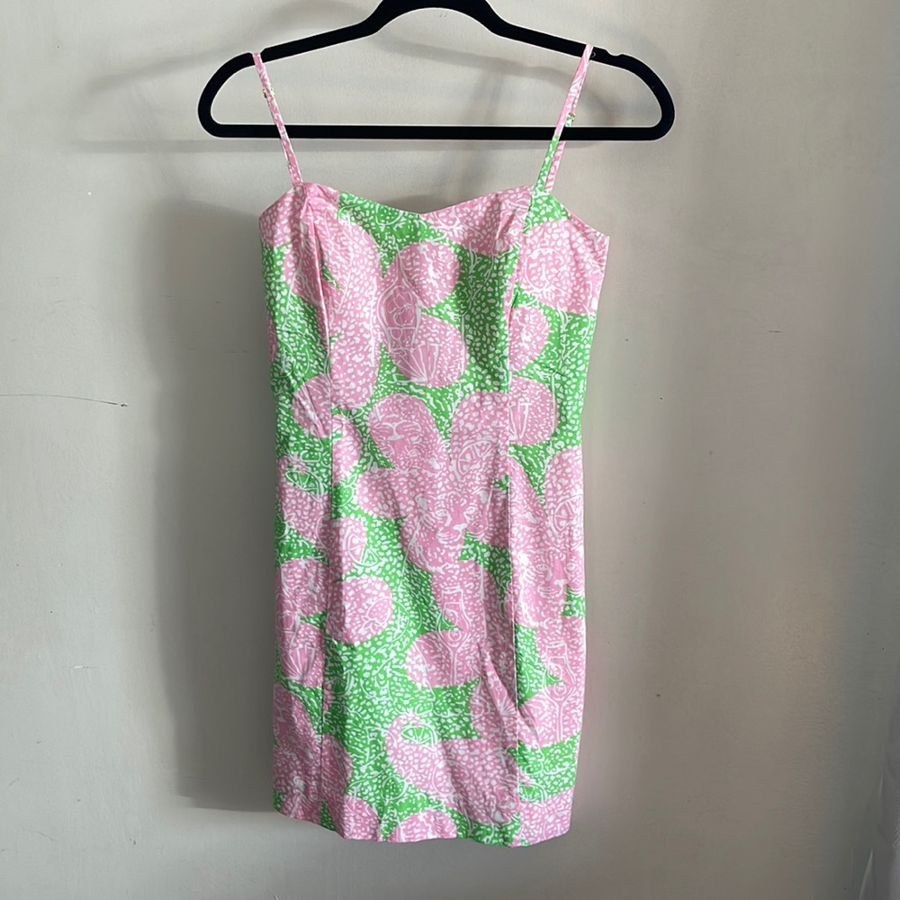 CLEARANCE Closet closing Lily Pulitzer Pink & Green Shelli Shift Mini Dress Sz 0